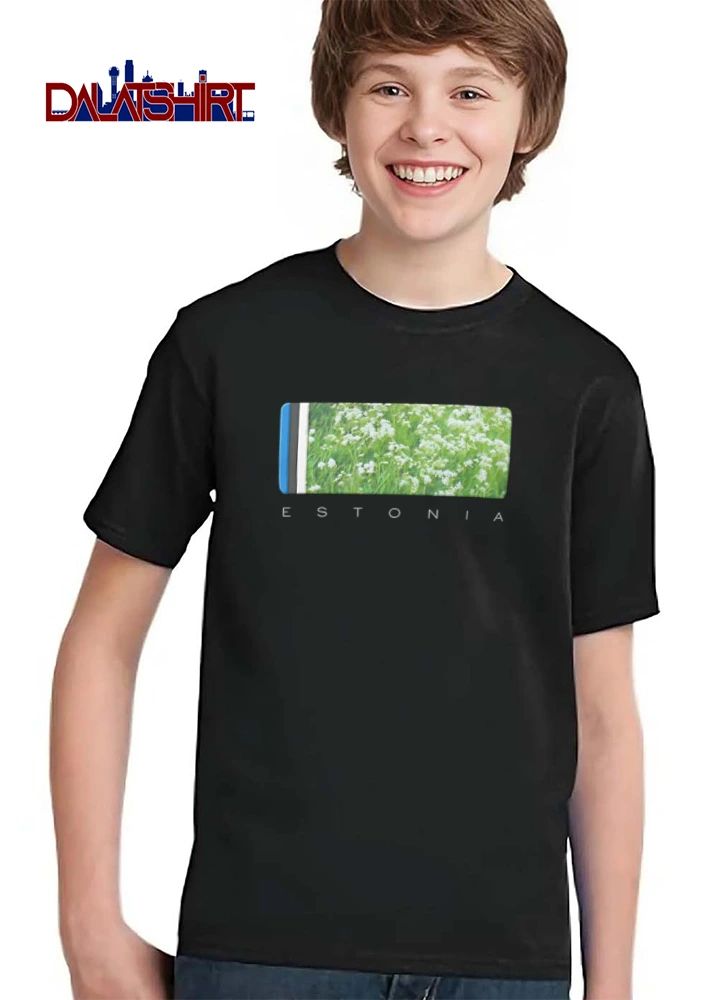 Estonia white flowers green grass estonia shirt
