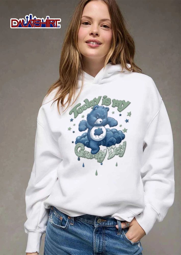 Cartoon Care Bears Today Is My Grumpy Day blue furry Bear storm cloud shirt