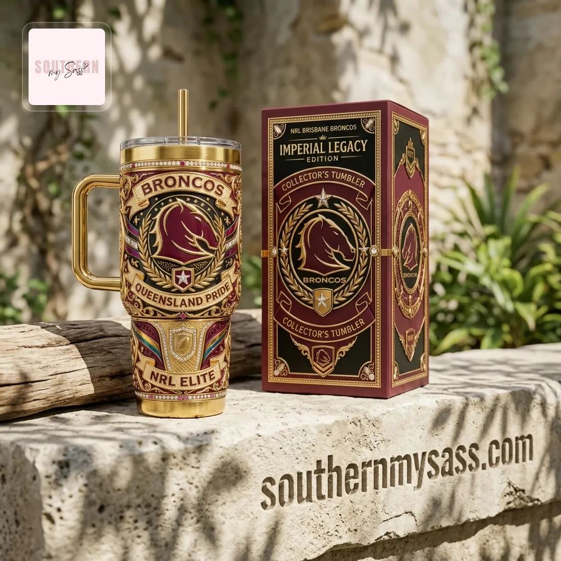 NRL Brisbane Broncos Imperial Legacy Edition Collector’s Gold Tumbler