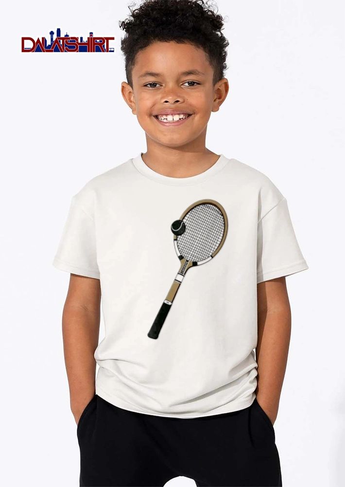 Lacoste tennis racket and ball illustration shirt