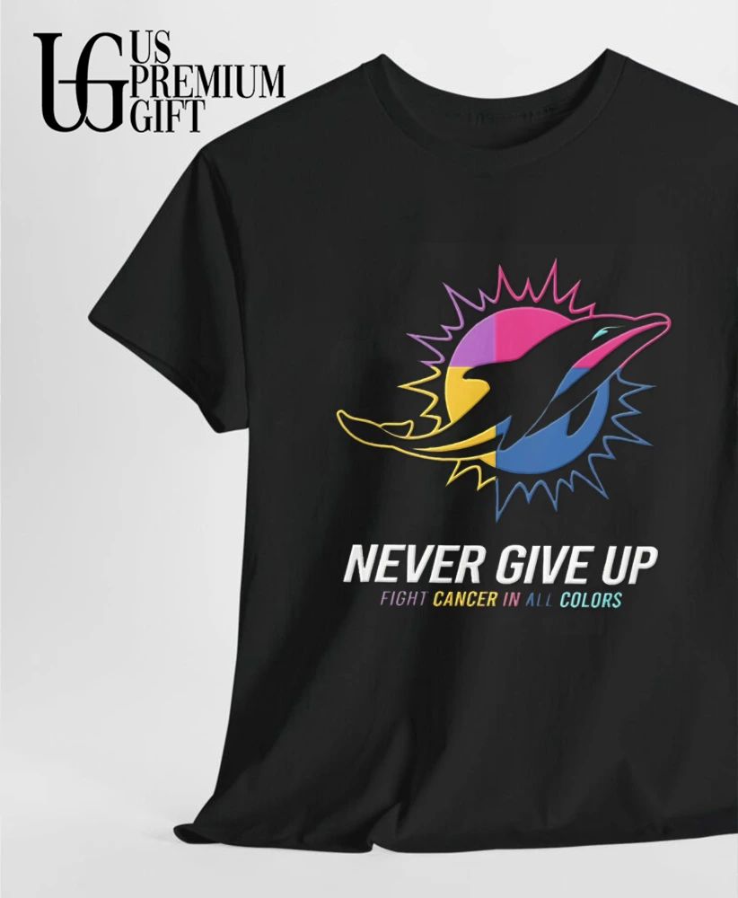 Miami Dolphins Never Give Up Fight Cancer In All Colors 2026 logo shirt