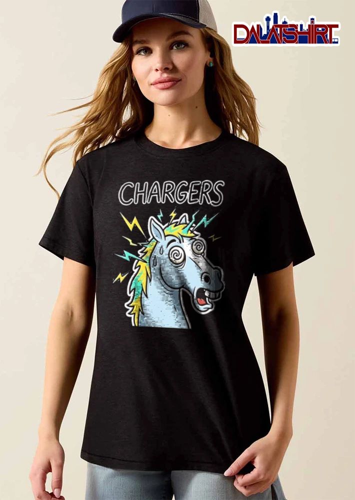 Los Angeles Chargers dazed horse lightning bolts cartoon meme shirt