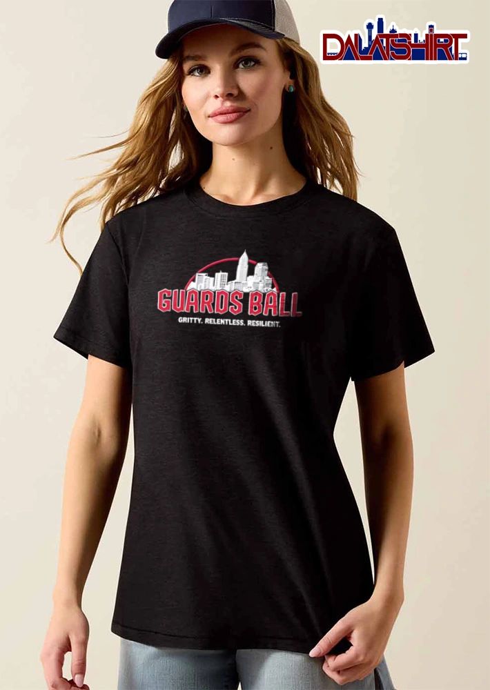 Cleveland Guardians Guards Ball Gritty Relentless Resilient skyline red arch graphic shirt