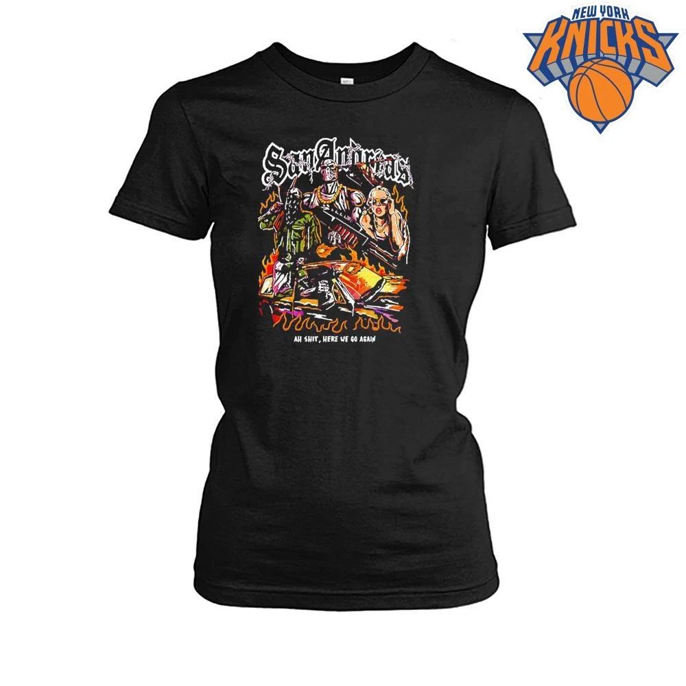 San Andreas Carl Johnson Grove Street Families Rockstar Games ah shit here we go shirt