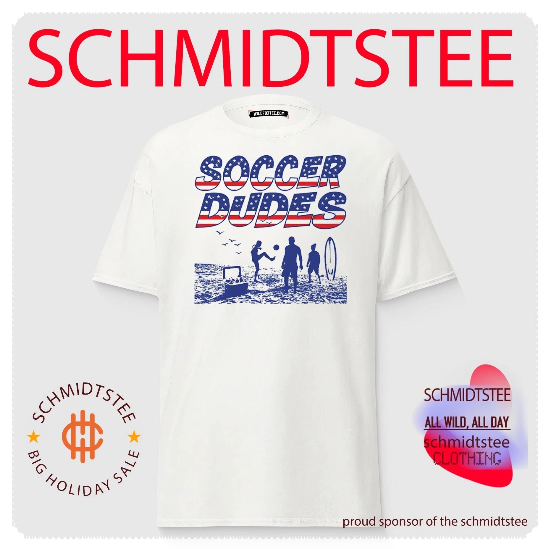 Soccer dudes American flag pattern shirt