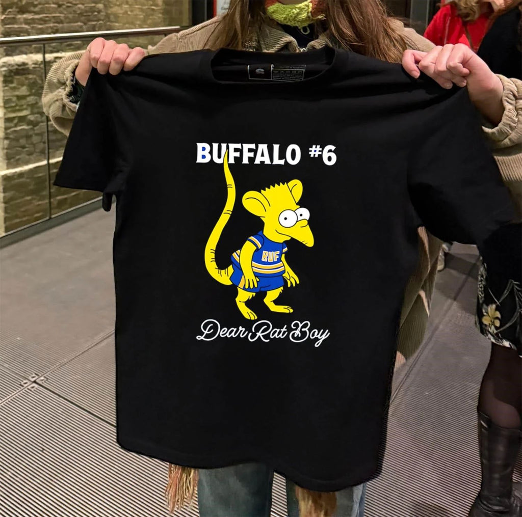 Buffalo 6 Dear Rat Boy Bart Simpson Hockey Mouse shirt