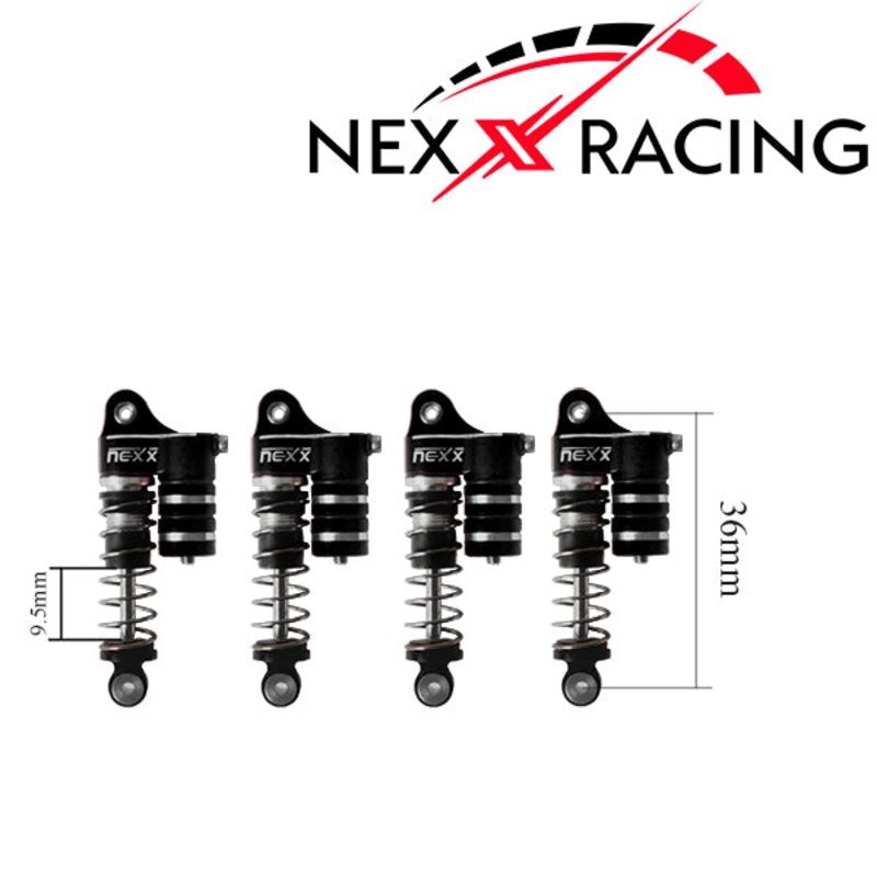 Nexx Racing Reservoir Shock (4 pcs) for 1/24 SCX24 – BLACK