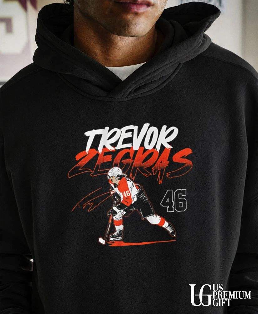 Trevor Zegras Philadelphia Flyers hockey slap shot number signature shirt