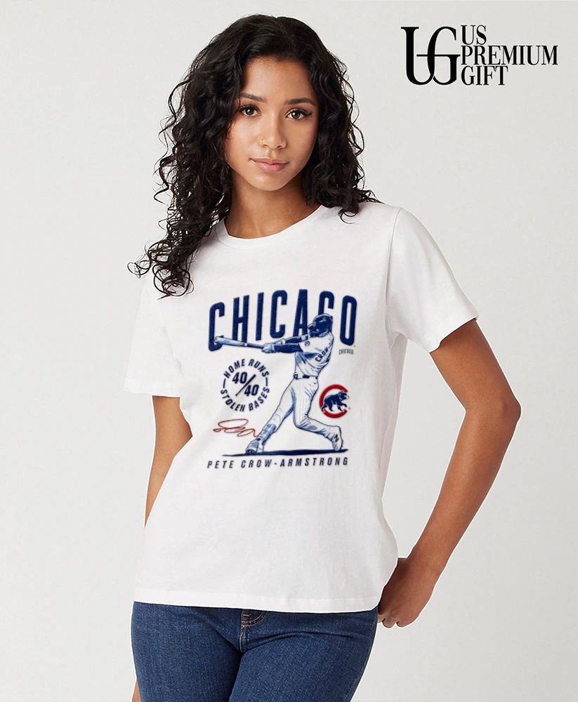 Pete Crow-Armstrong Chicago Cubs 40.40 Home Runs Stolen Bases signature shirt