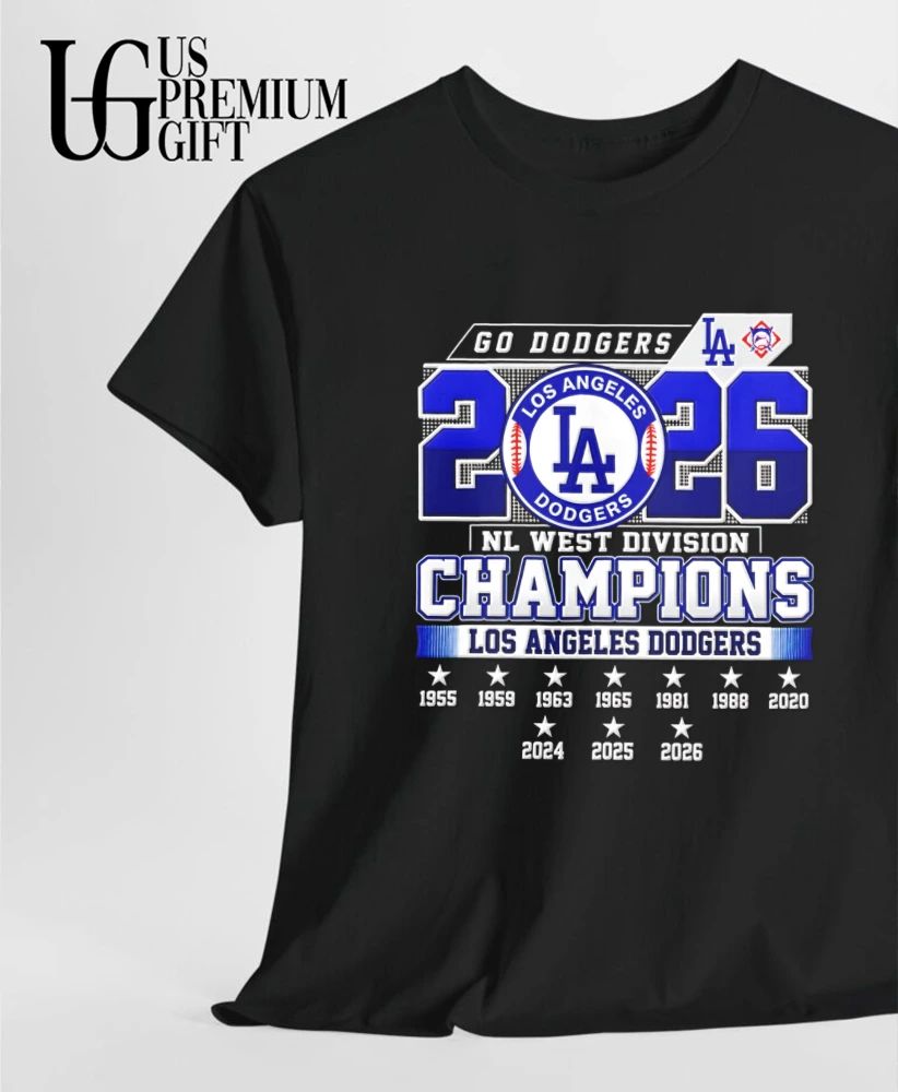 Los Angeles Dodgers Go Dodgers 2026 NL West Division Champions 10 Stars logo shirt