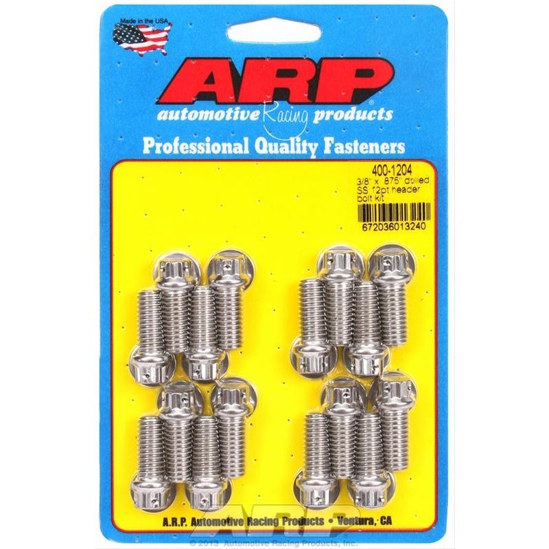 ARP 3/8 x .875 drilled SS 12pt header bolt kit