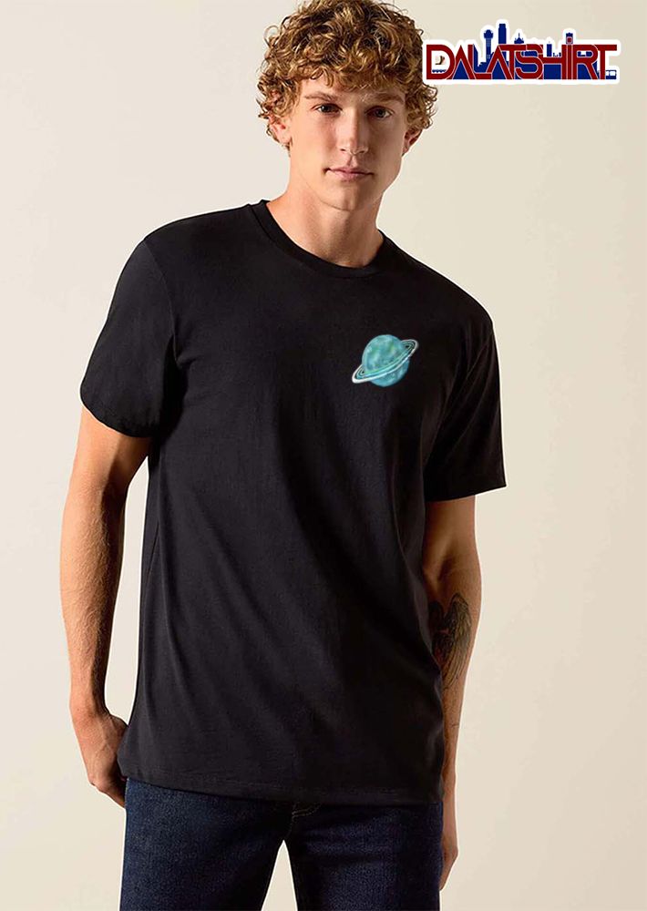 Textured Turquoise Ringed Celestial Planet Astronomical shirt