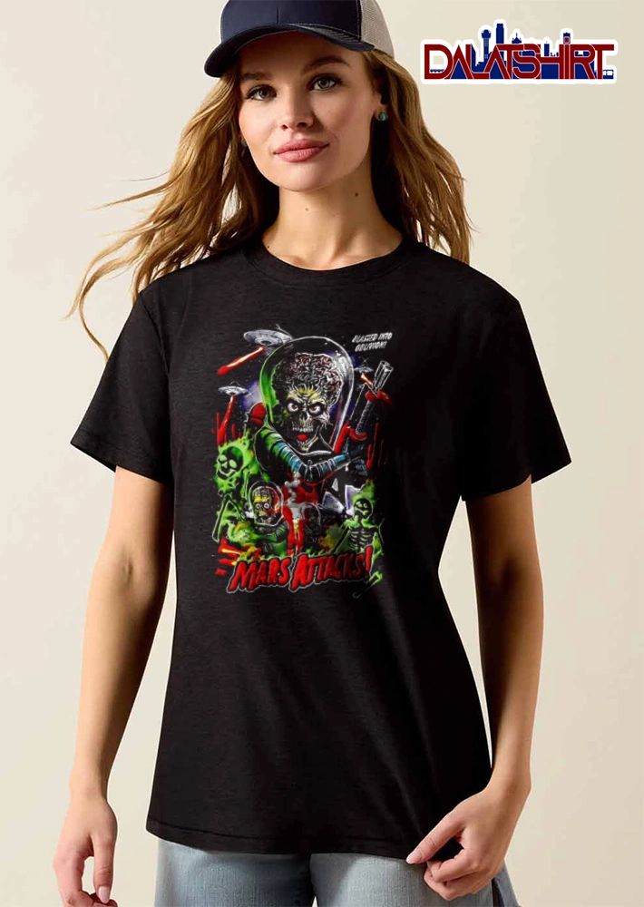 Mars Attacks Blasted Into Oblivion Mars Attacks alien martians holding ray guns skeletons shirt