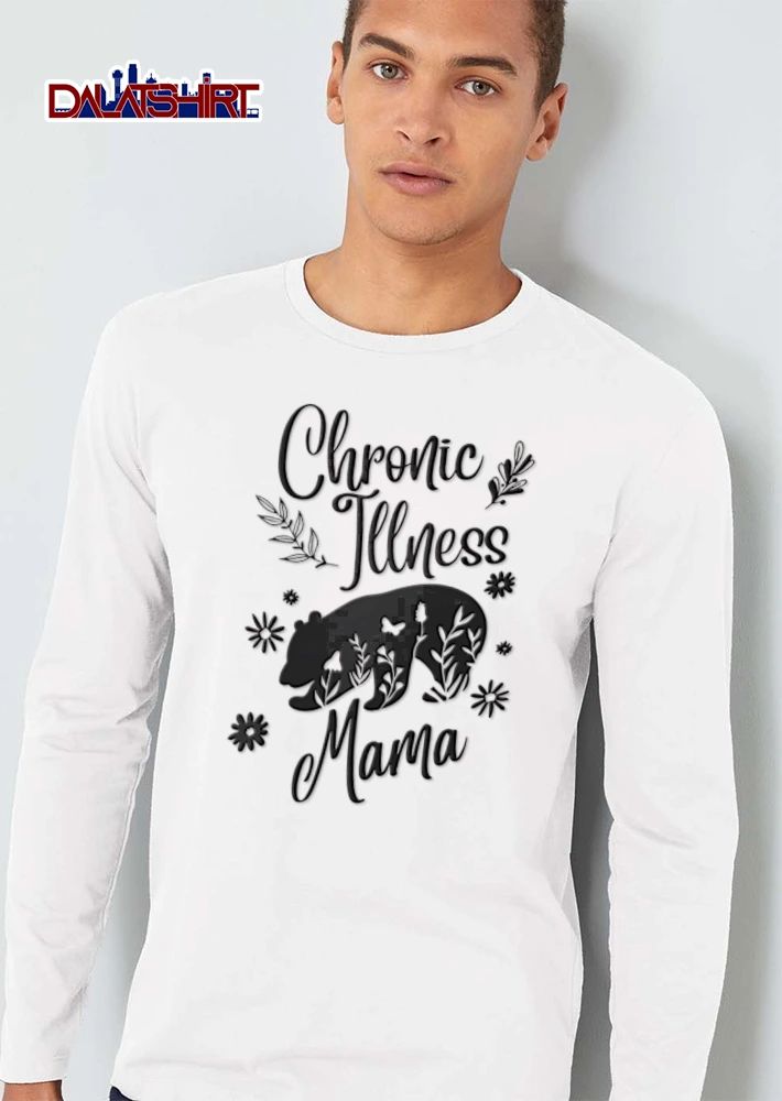 Chronic Illness Mama black bear silhouette floral pattern shirt