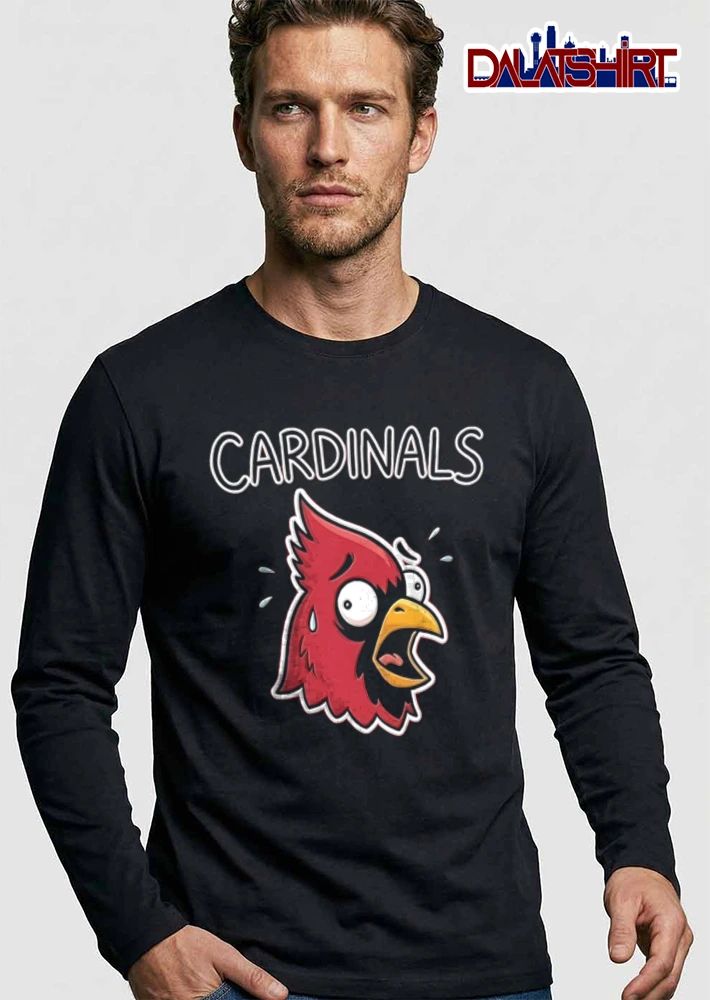 Arizona Cardinals red cardinal bird sweating cartoon meme shirt