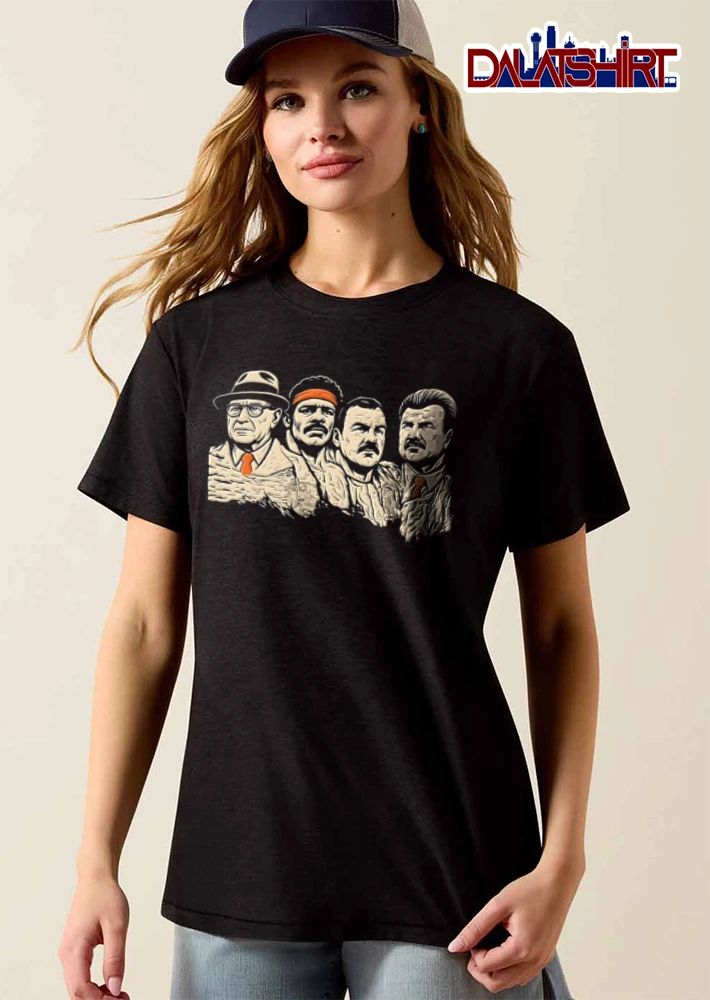 Harry Truman Jim Brown Mike Ditka Ron Swanson four men faces mount rushmore shirt