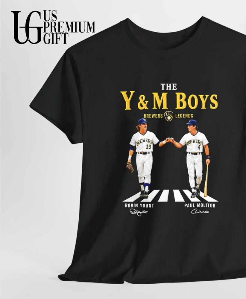 The Y&M Boys Brewers Legends Robin Yount fist bump Paul Molitor abbey road signature shirt