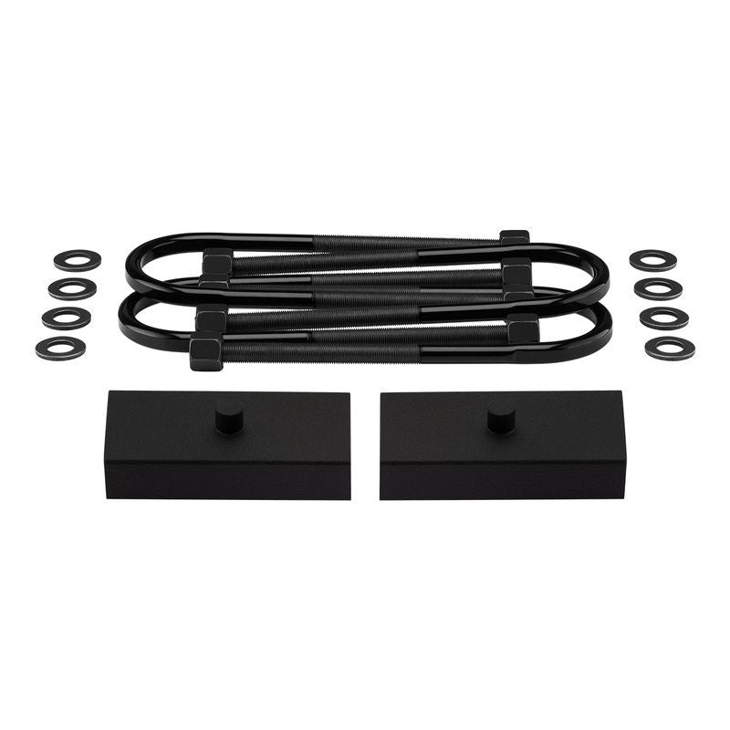 2002-2008 Dodge Ram 1500 2WD 4WD Rear Lift Blocks with Premium Forged Flat Top U-Bolts