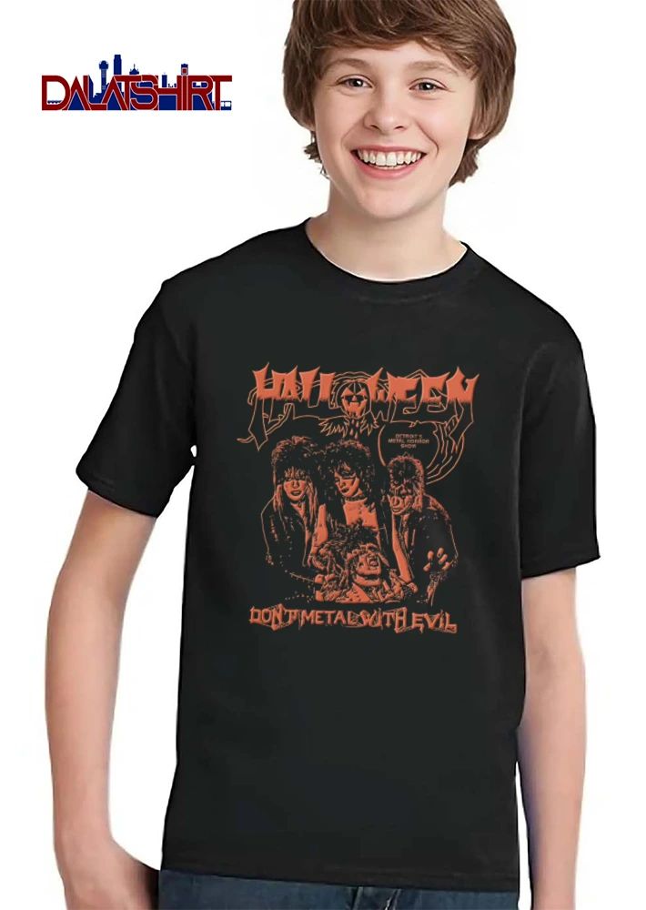 Halloween Dont Metal With Evil four metal musicians long hair shirt
