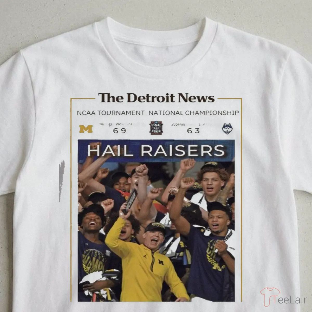 Hail Raisers The Detroit News Michigan Wolverines Basketball Ncaa Champions Celebration Framed Shirt