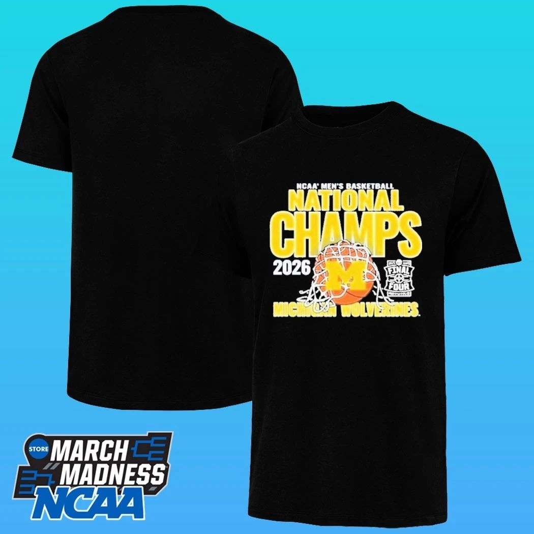 Michigan Wolverines Navy Blue 2026 Men’s Basketball National Champions Logo Shirt