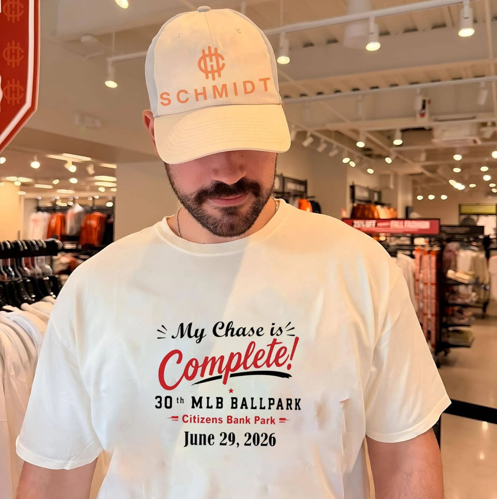 Brandon Vickrey Wearing My Chase Is Complete 30th Ballpark Shirt
