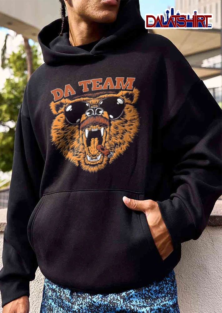 DA Team bear wearing sunglasses mustache cigar shirt