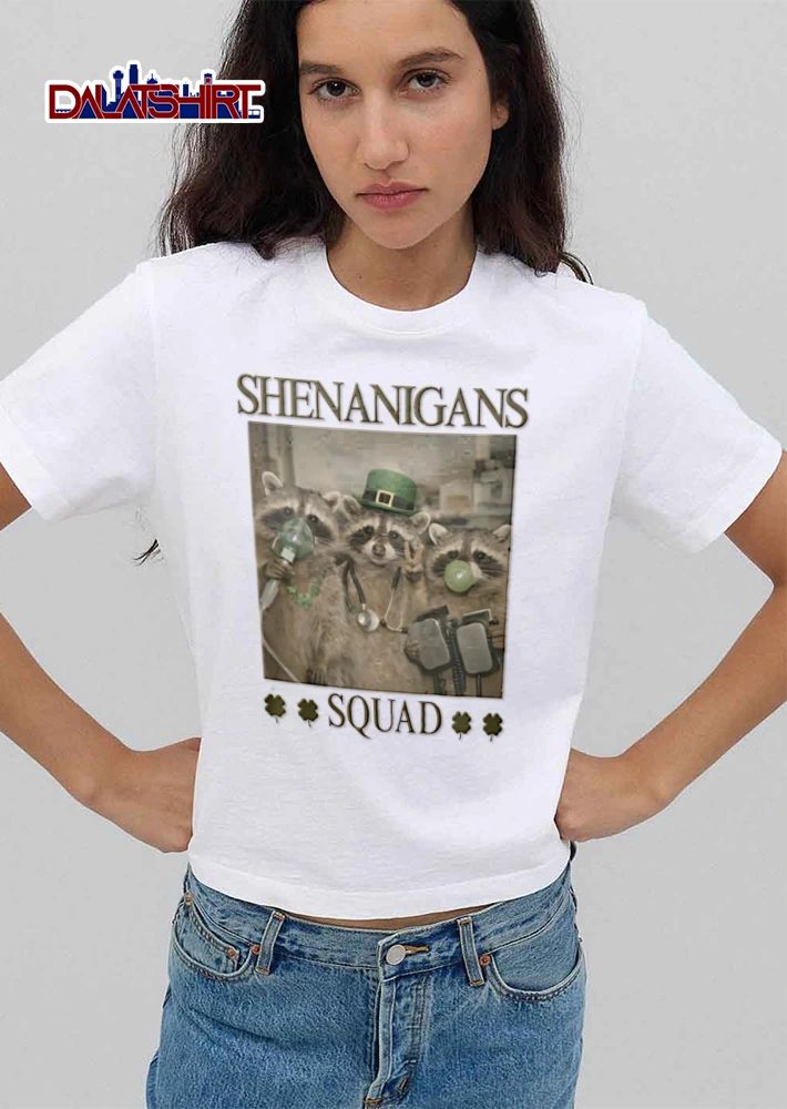 Shenanigans Squad three raccoons oxygen mask stethoscope bubble shirt