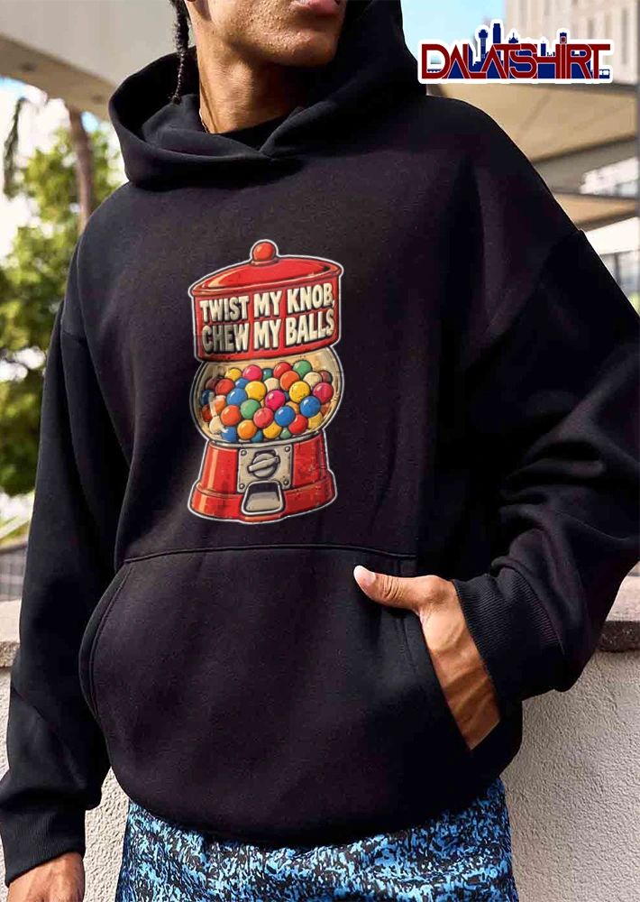 Twist My Knob Chew My Balls red gumball machine colorful candy shirt