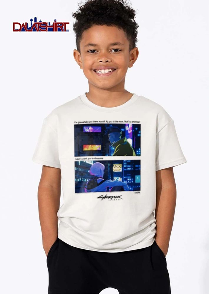 Cyberpunk 2077 David and Lucy moon promise anime shirt