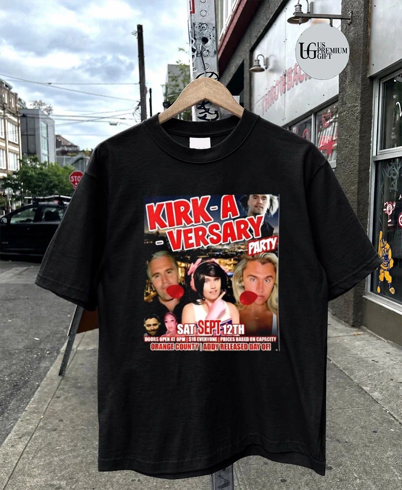 Kirk A Versary Party Orange County meme graphic shirt