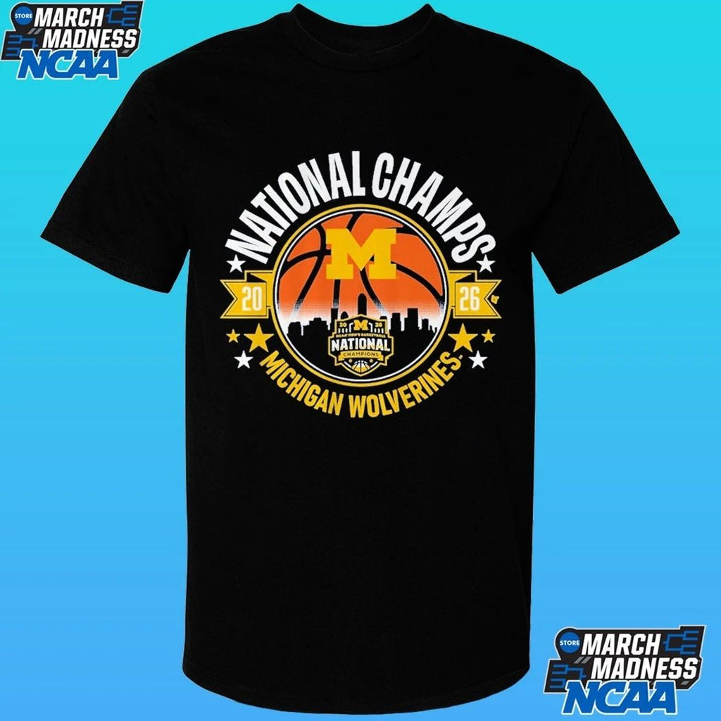 Michigan Wolverines MBB 2026 National Champions Circle Shirt