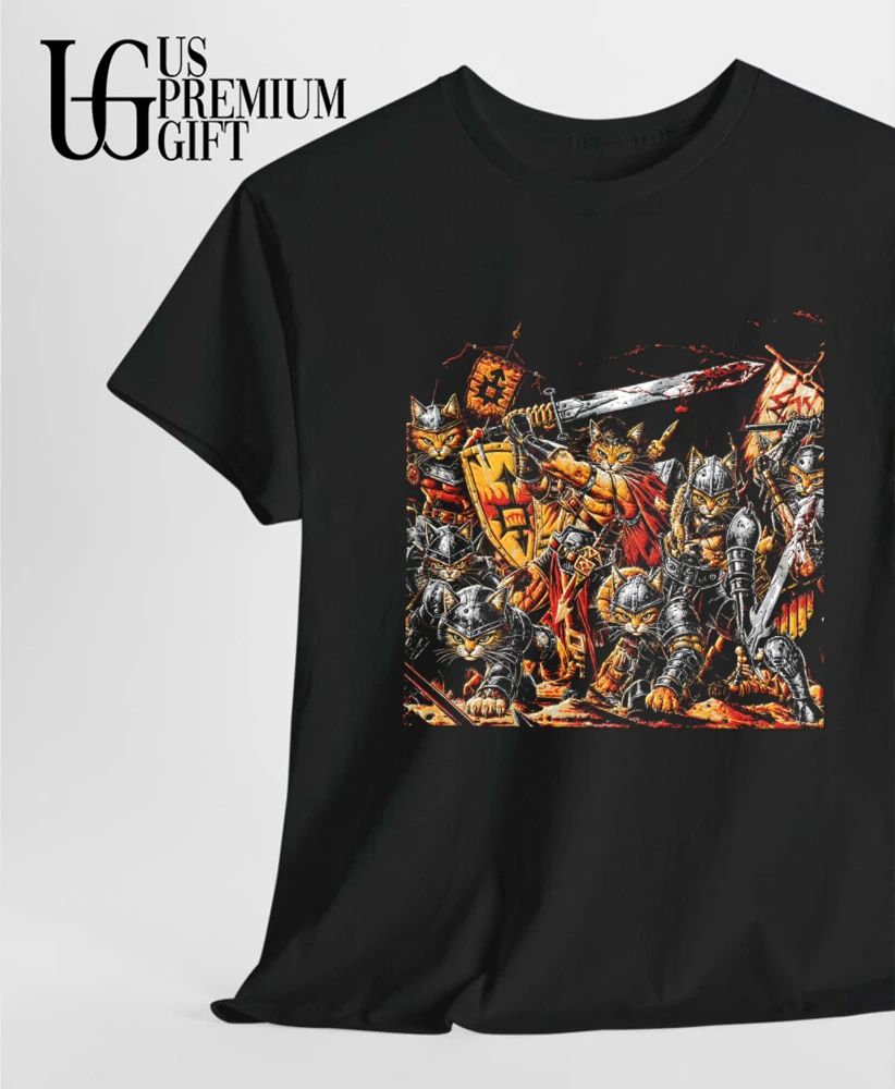 Warrior Cats Battle Scene cat knights fantasy art shirt