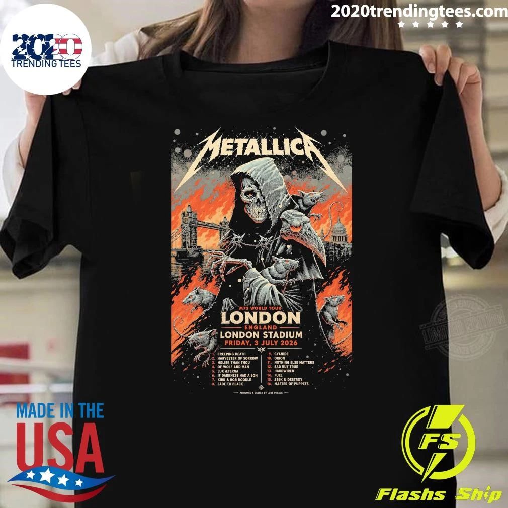 Metallica M72 World Tour London England London Stadium July 3, 2026 Shirt
