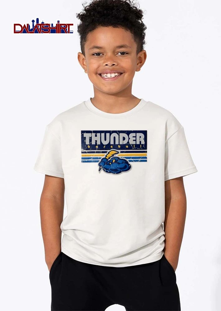 Jayhawks Terrance Little Thunder blue cloud mascot holding lightning shirt