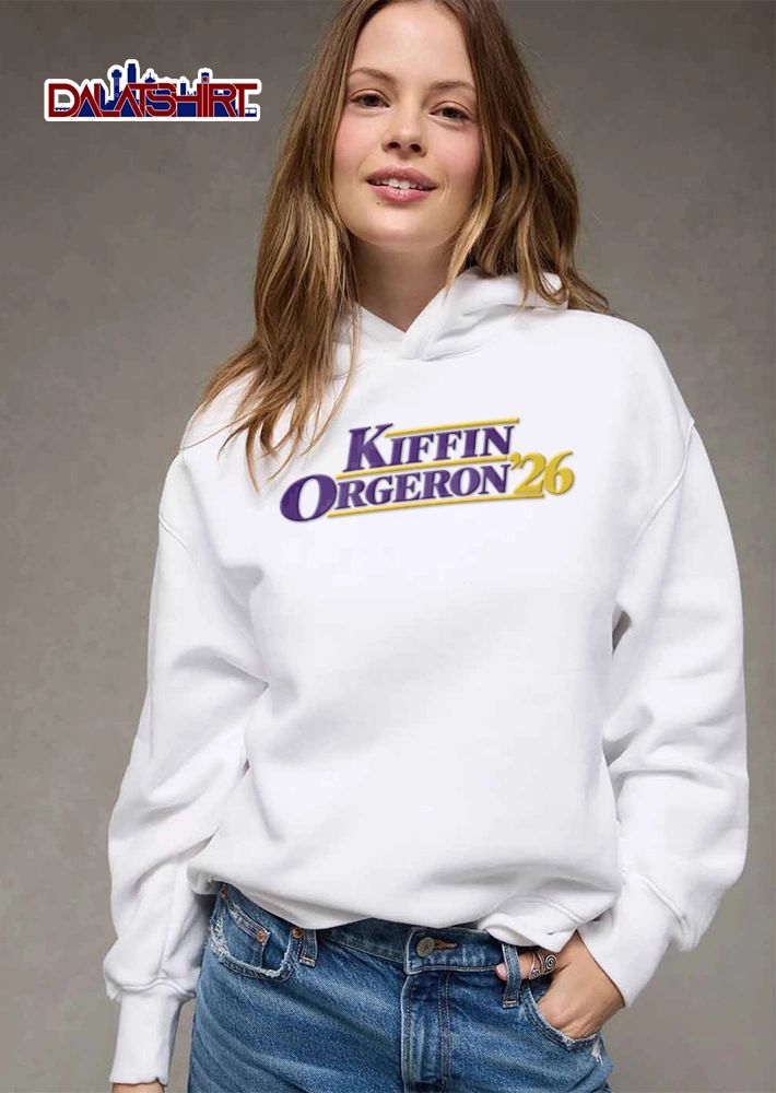 Kiffin Orgeron 26 purple and gold text design shirt