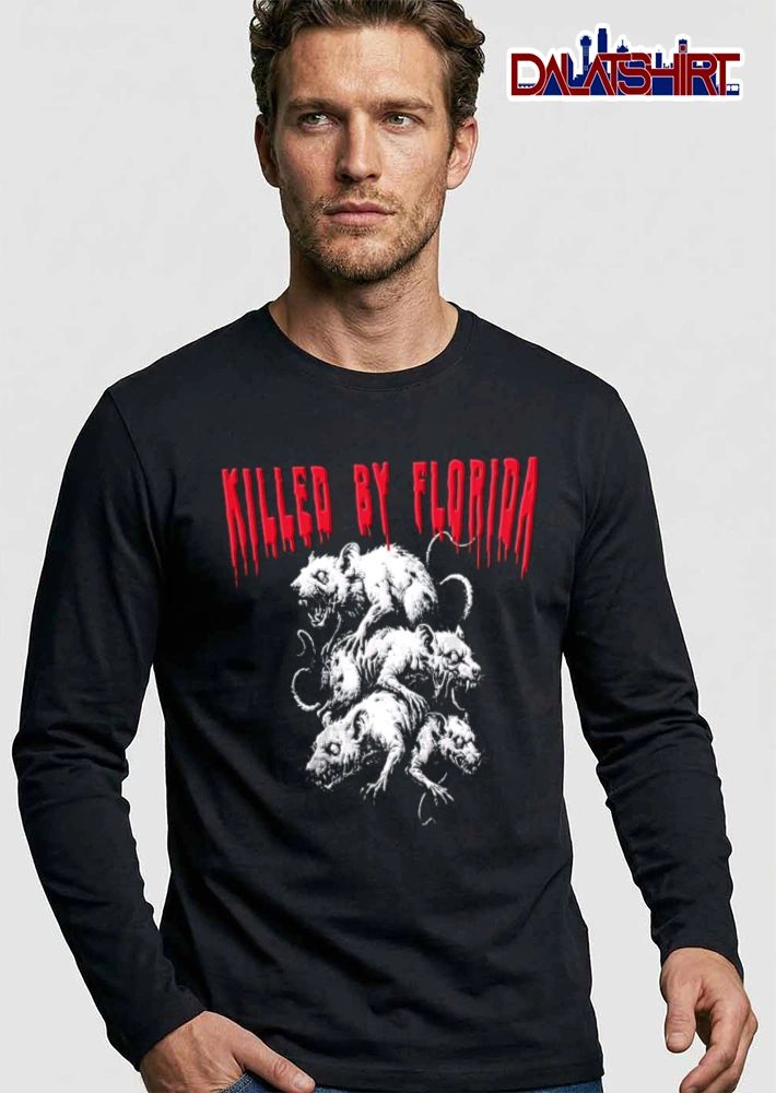 Killed BY Florida stacked aggressive rats black background shirt