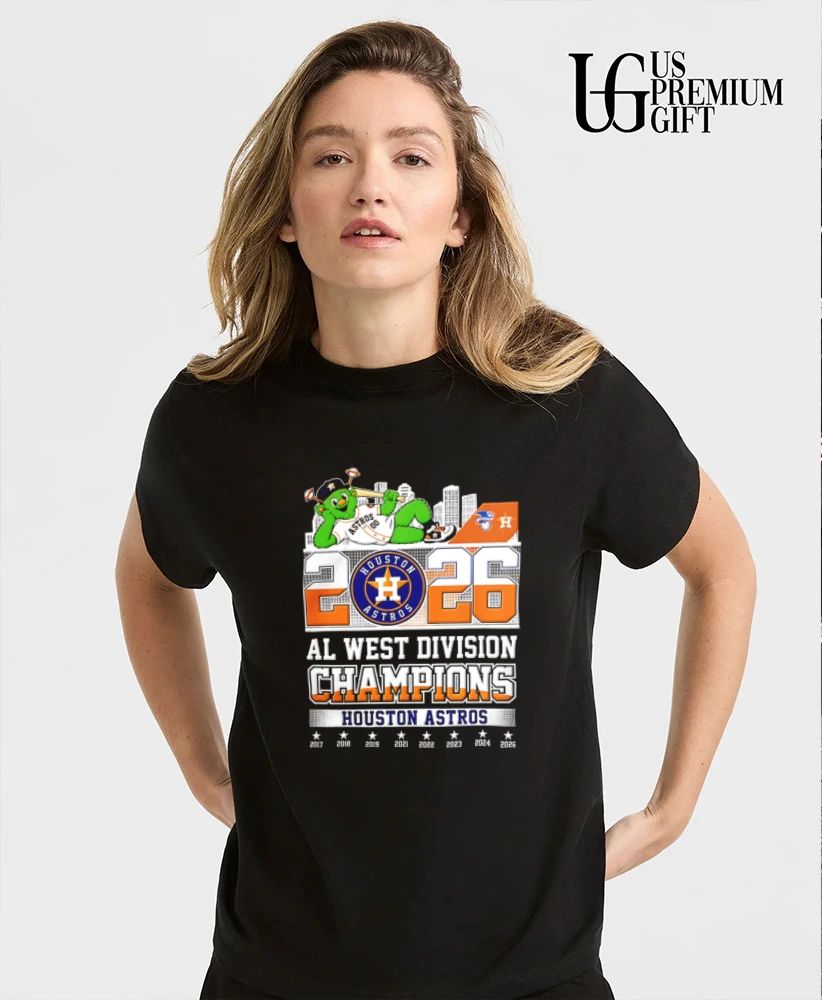 Houston Astros 2026 Al West Division Champions Skyline City mascot shirt