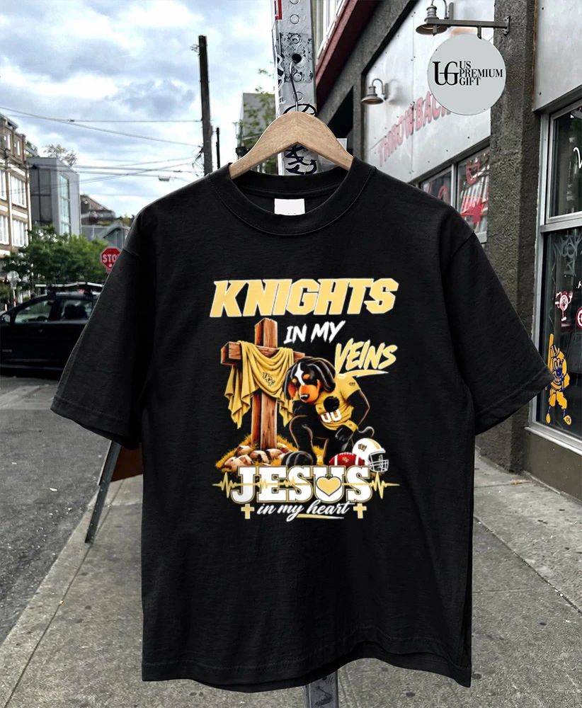 UCF Knights Dog In My Veins Jesus In My Heart Faith Football mascot shirt