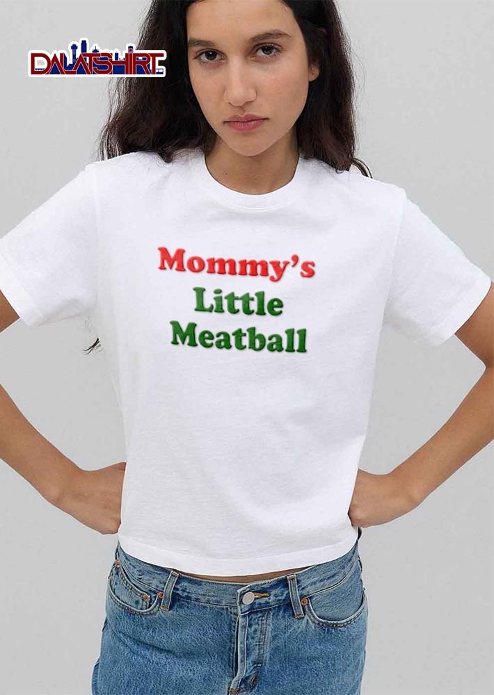 Mommys Little Meatball Red And Green Chunky Lettering Text shirt