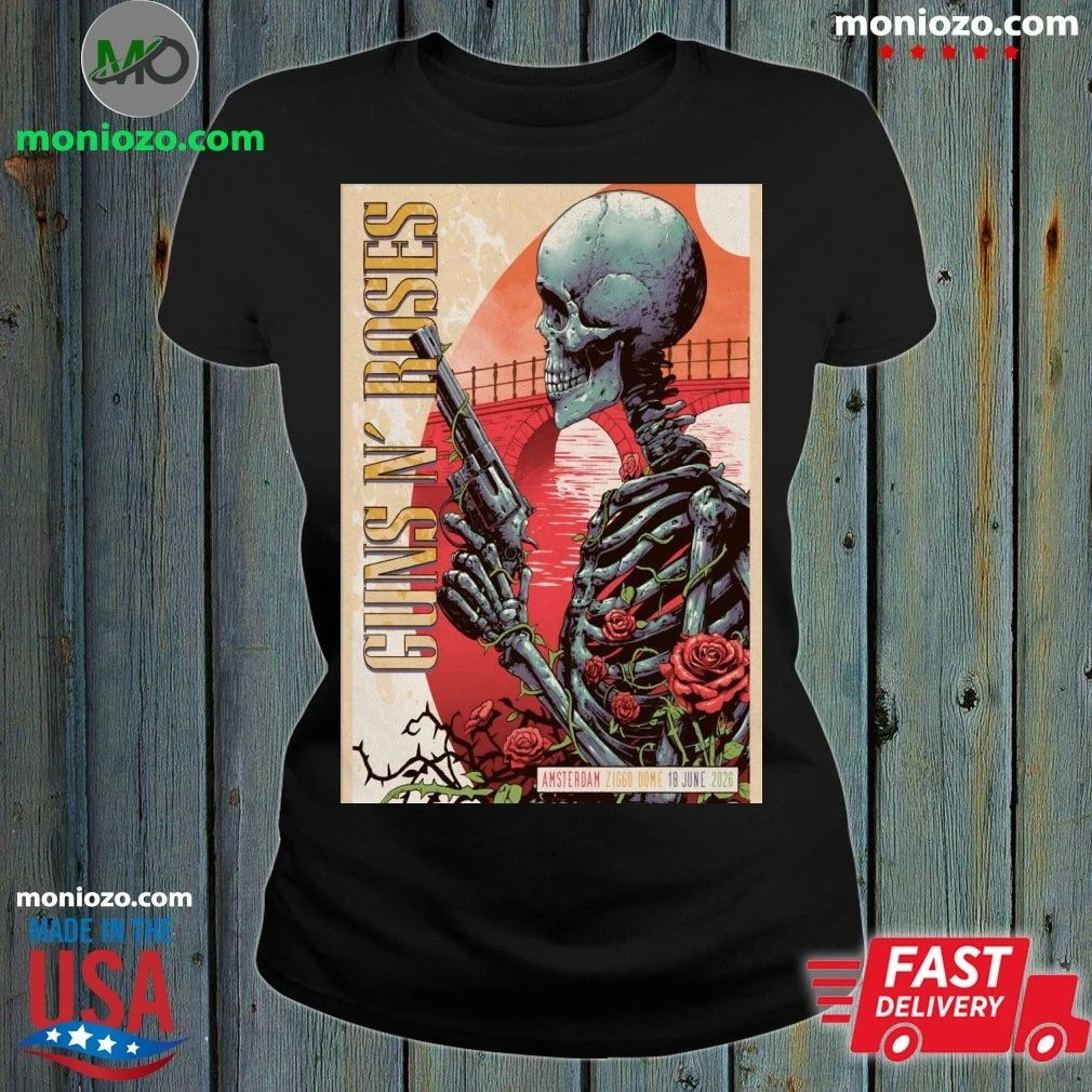 Original Guns N’ Roses June 18 2026 Ziggo Dome in Amsterdam Netherlands Poster Graphic T-Shirt