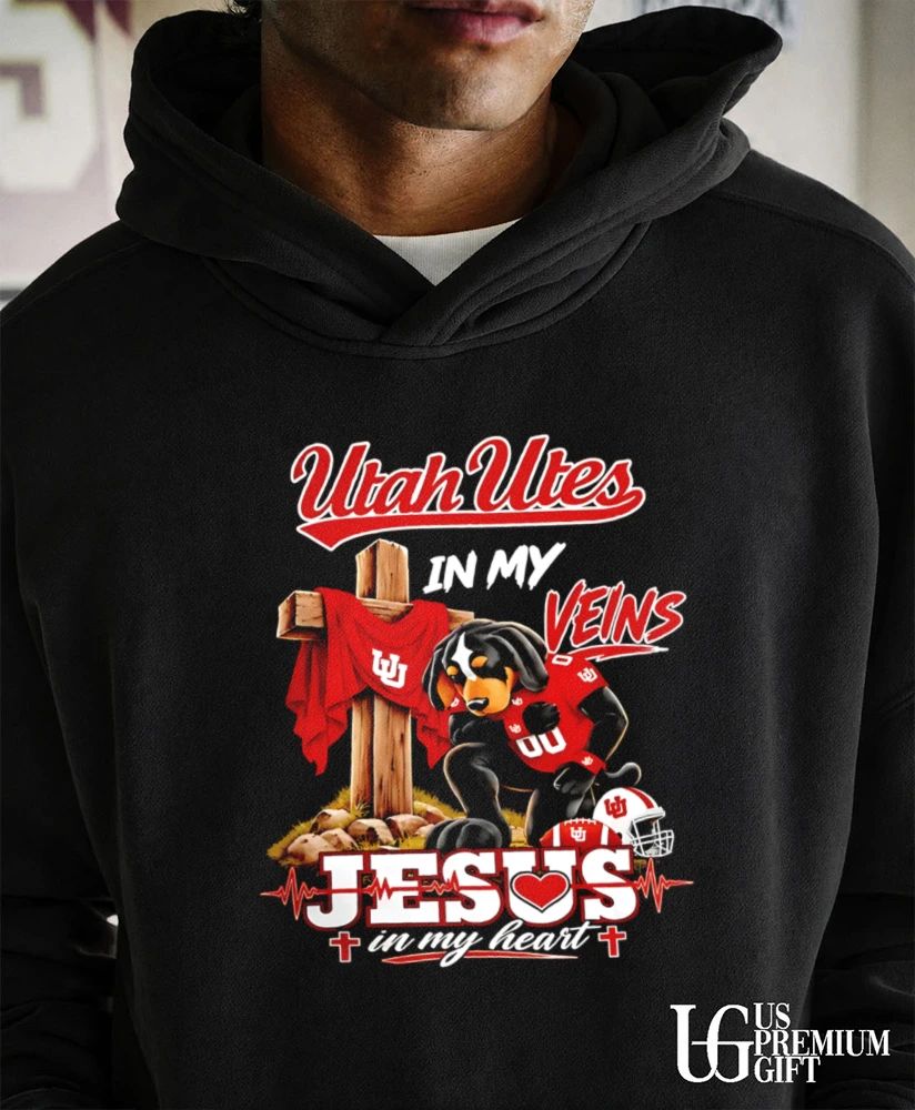 Utah Utes Dog In My Veins Jesus In My Heart Faith Football mascot shirt
