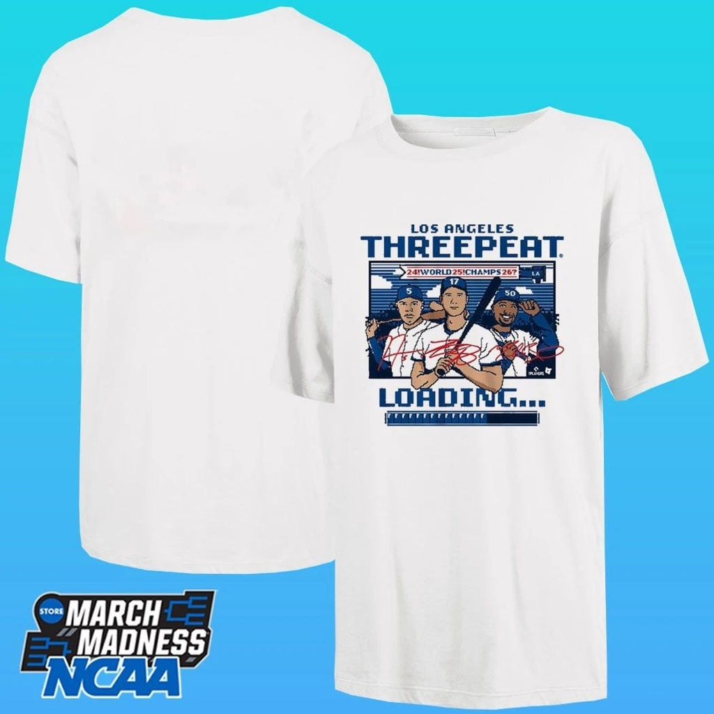 Los Angeles Baseball Threepeat Loading Signatures Shirt