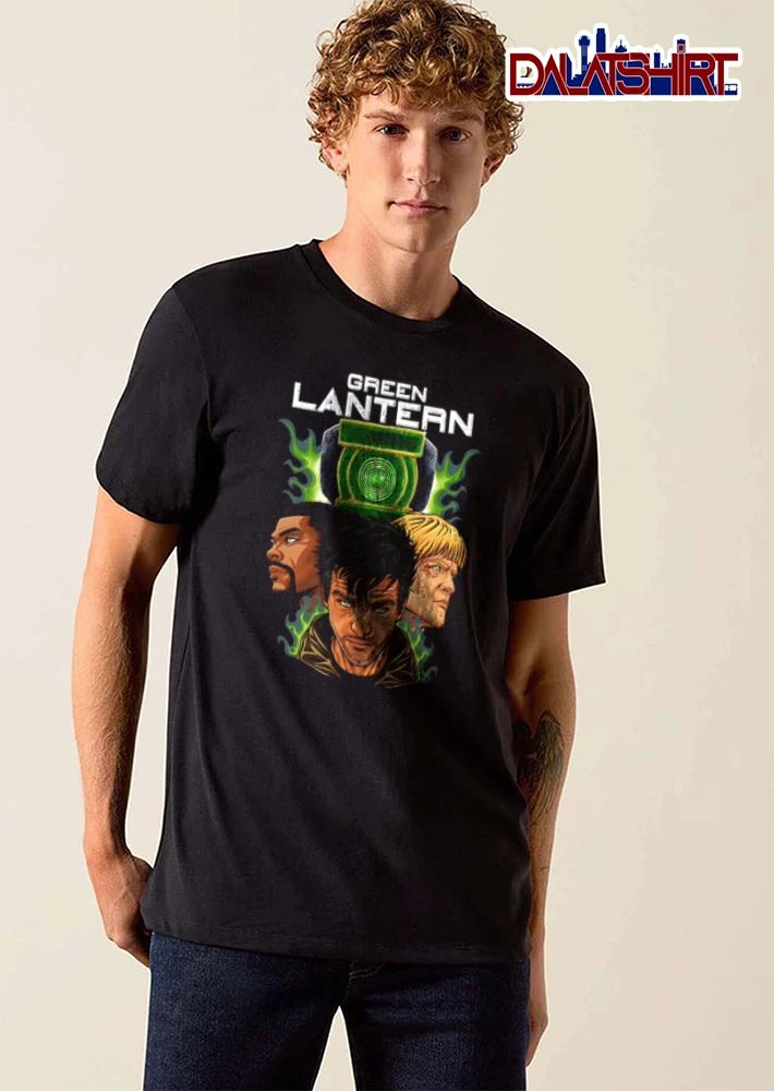 Green Lantern three men Green glowing eyes shirt