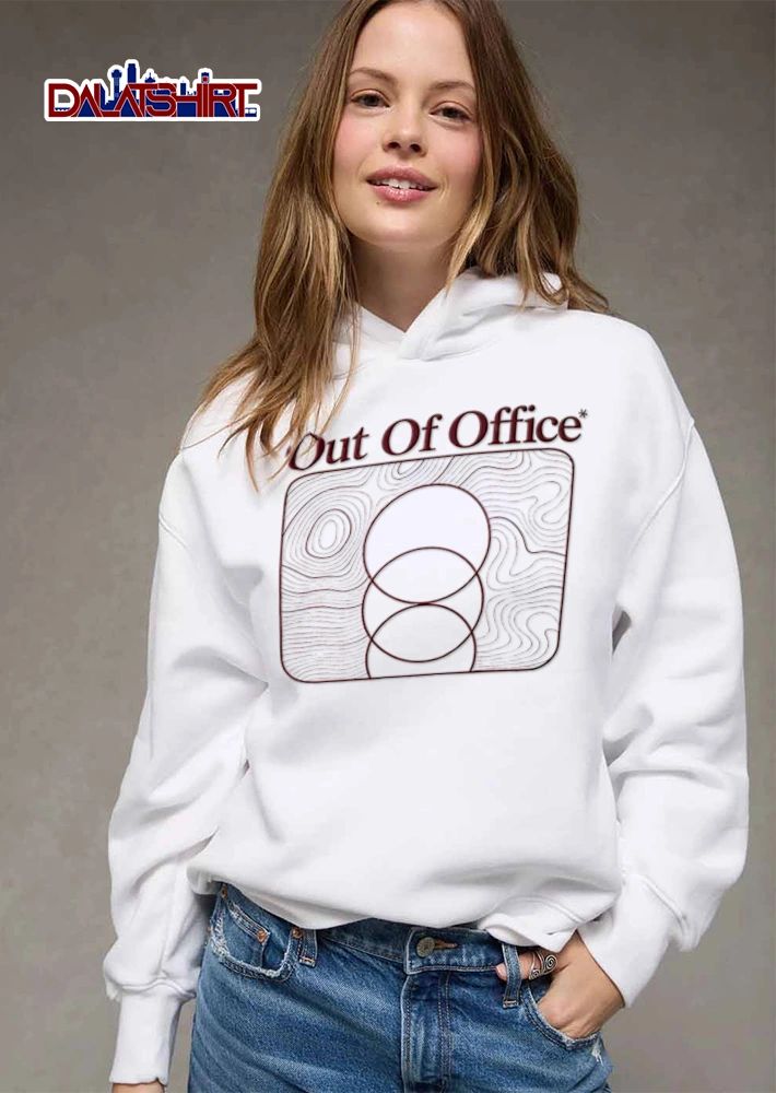 Out Of Office topographic lines three overlapping circles shirt