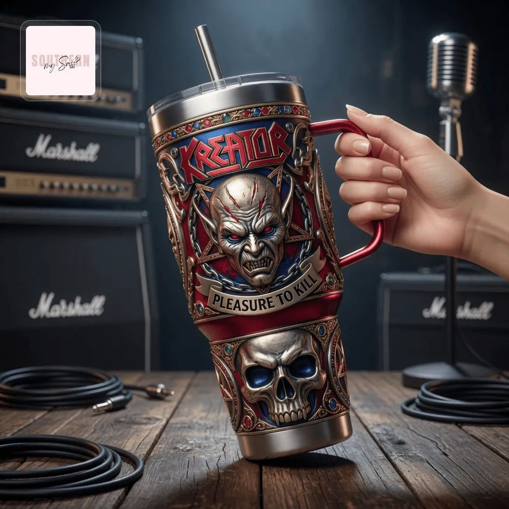 Kreator Thrash Metal Band 40oz Yeti Tumbler With Handle
