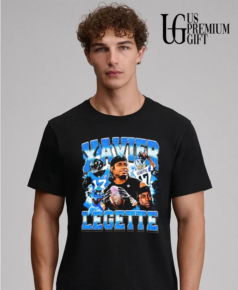 T Mac wearing Xavier Legette Carolina Panthers Football graphic shirt
