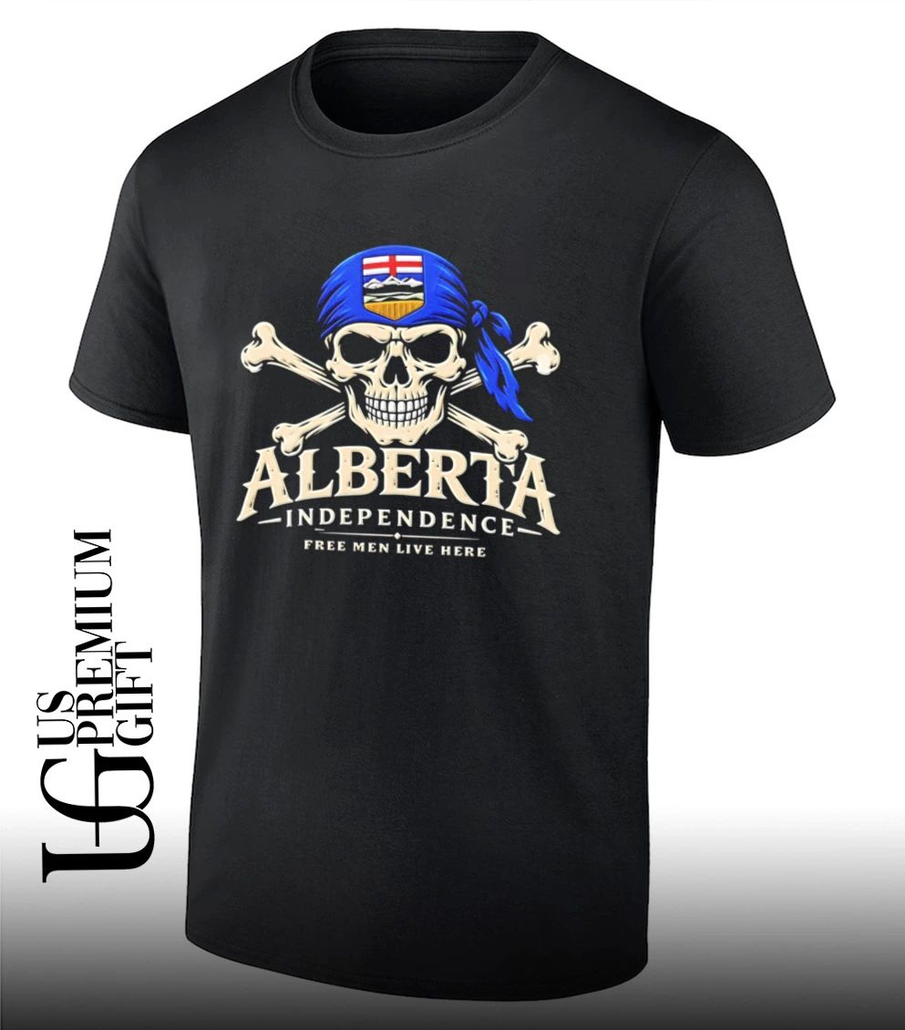 Skull and Crossbones Alberta Independence Free Men Live Here shirt