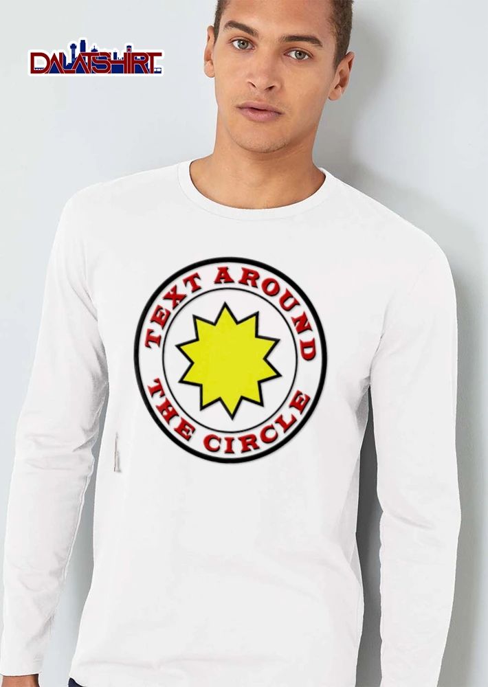 Text Around THE Circle yellow star inside shirt