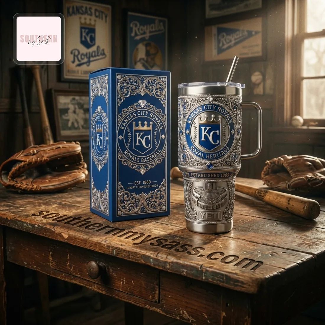 Kansas City Royals Luxury Heritage YETI 40 oz Insulated Tumbler